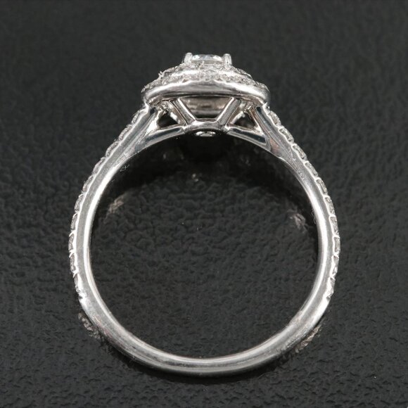 Tiffany & Co. Platinum Soleste Double Halo Diamond Ring - Picture 8 of 12